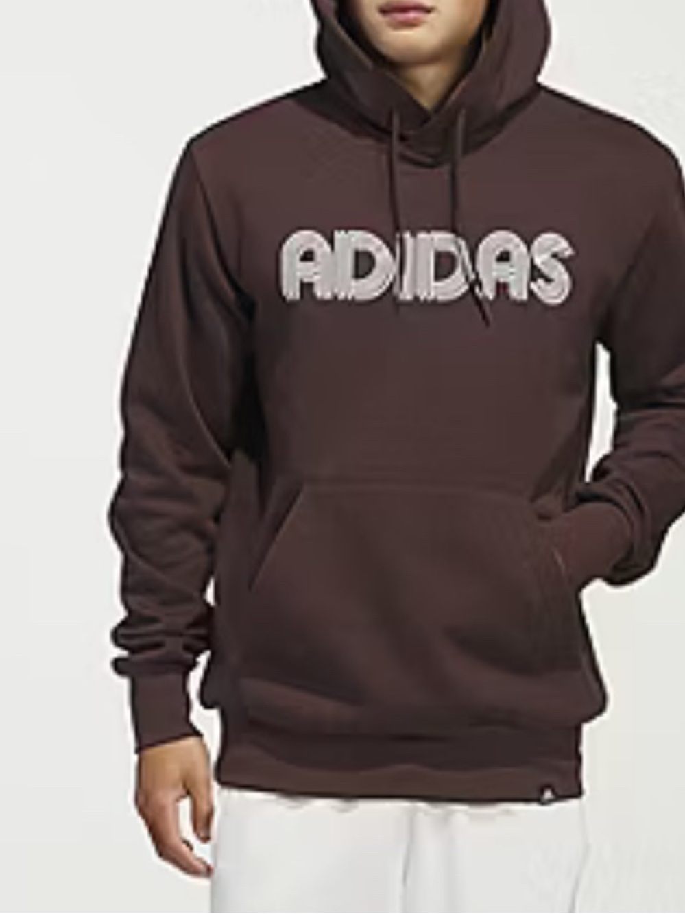 adidas Men’s Dark Brown Logo Pullover Hoodie